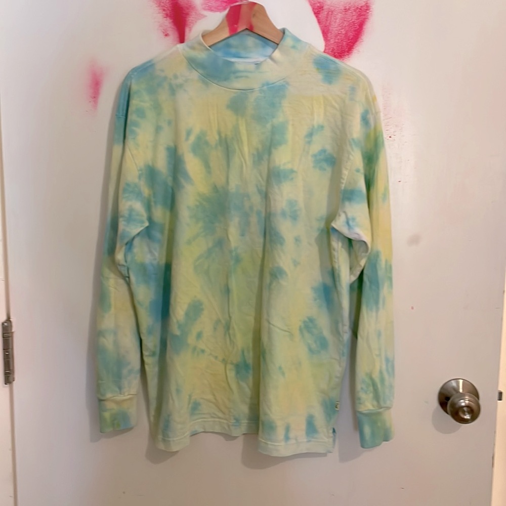 Tna aritzia size small cotton mockneck Upcycled hand dyed tie dye spray painted